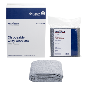 Disposable Grey Blanket - 100% Polyester