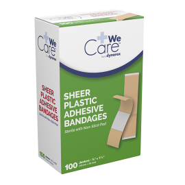 Sheer Plastic Adhesive Bandages - Sterile