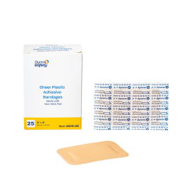 Sheer Plastic Adhesive Bandages - Sterile