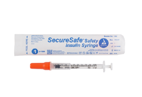 SecureSafe Safety Insulin Syringe - 1 ml (New Mechanism)