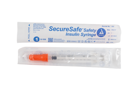 SecureSafe Safety Insulin Syringe - 1 ml (New Mechanism)