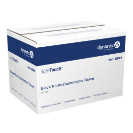 Safe-Touch Black Nitrile Exam Gloves, Powder-Free