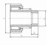 BARREL UNION ADAPTOR M-THREADED METRIC 75-1.1/2"