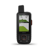 Garmin GPS 67i handheld with inReach satellite communicator, front view with maps