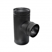 Stove Pipe PV Increaser Adapter Tee Black, 3"
