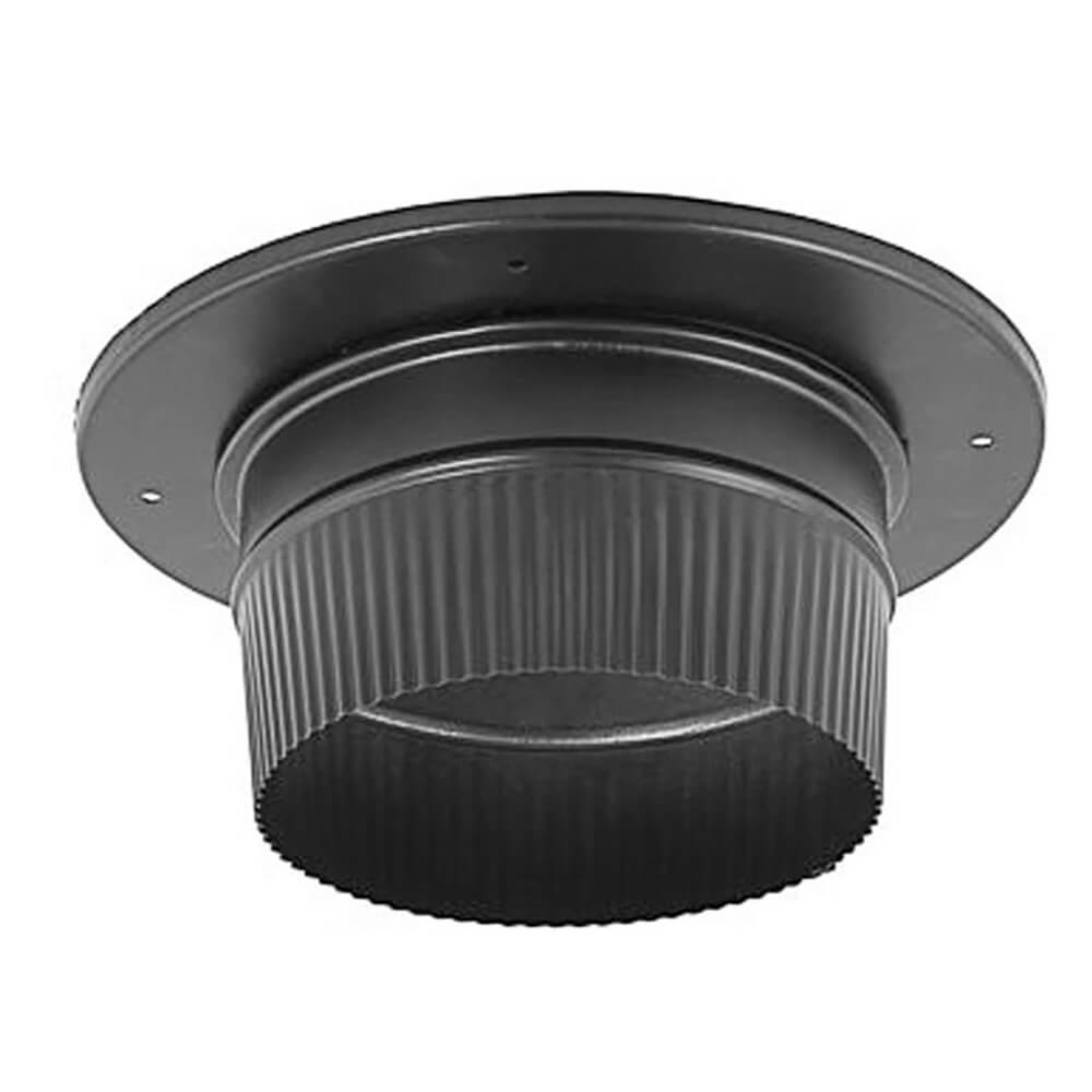DuraVent 6DBK-ADSL DuraBlack Single Wall Snap Lock Chimney Connection  Adapter to Ceiling Support Box or Finishing Collar, 6 Inch Diameter