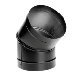 Stove Pipe DB Elbow 45 Degree Black, 6"