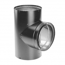 Stove Pipe DVL Tee w/Clean Out Cap, 6"