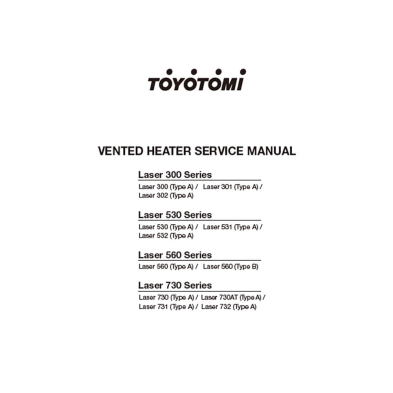Toyotomi Service Manual Laser 301, 302, 531, 532, 731, 732