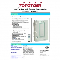 Brochure ETK-S50DX, Air Purifier w/Oxygen