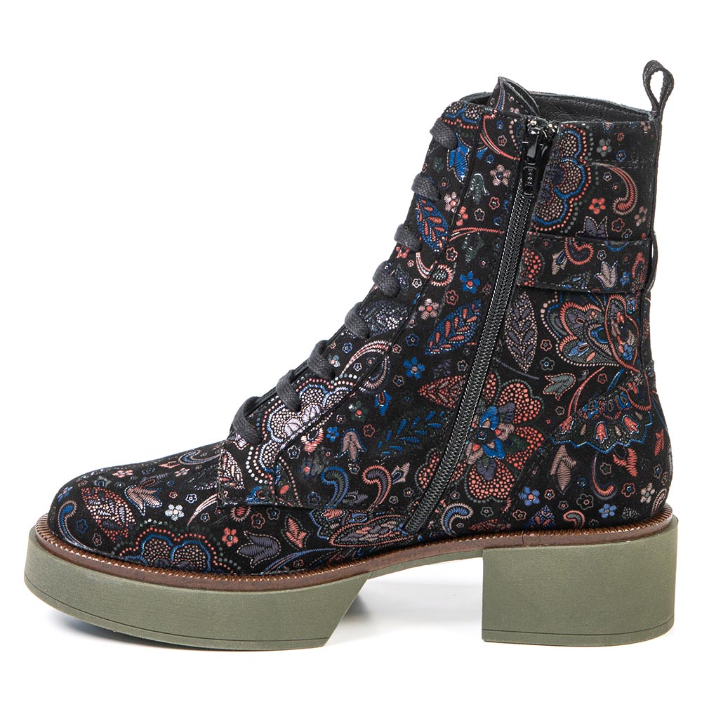 【PORTERNA】Annby folding boots Trendy floral printed bootie for women | Orthotic-friendly