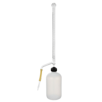 Buret, 25mL, PC, Rubber Pinchcock, w/250mL Btl/Cap