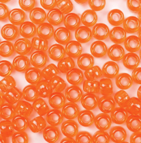 Bead, Pony, Transparent Orange, 6x9mm (500 pack)